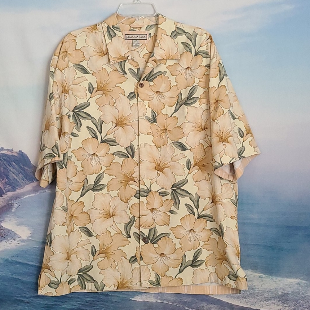 Men's Jamaica Jaxx Short Sleeve Button Up Shirt L